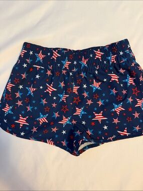 4th of July Girls Navy Star Print Shorts - Patriotic Summer Shorts